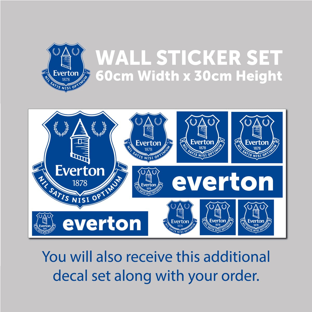 Everton Football Club - Doucoure 23/24 Broken Wall Sticker + Toffees Decal Set