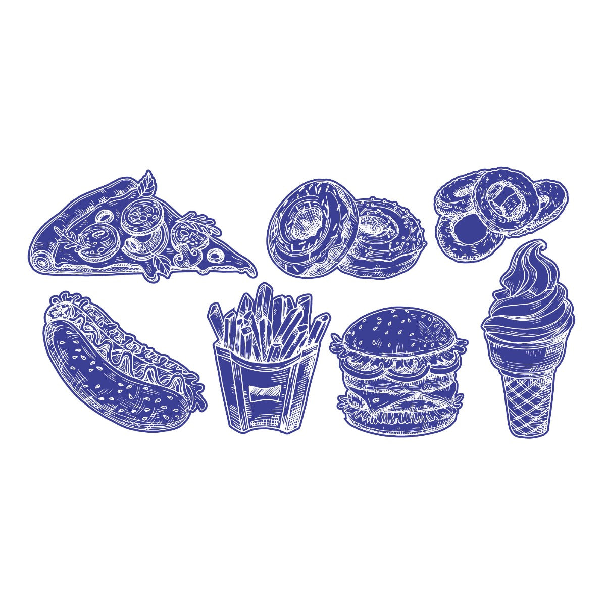 Kitchen Wall Sticker - Fast Food Sketches