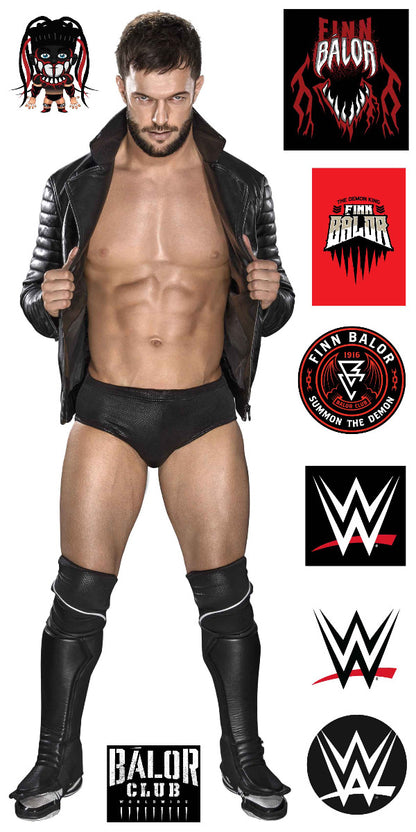 WWE - Finn Balor Wrestler Decal 2 + Bonus Wall Sticker Set