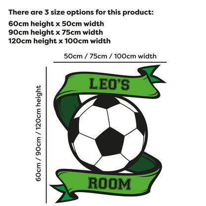 Football Wall Sticker - Colour Banner on Ball Personalised Name