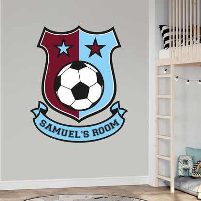 Football Wall Sticker - Football Shield Personalised Name