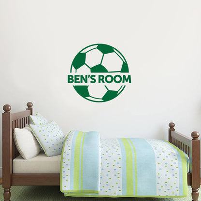 Green Football Design & Name Wall Sticker