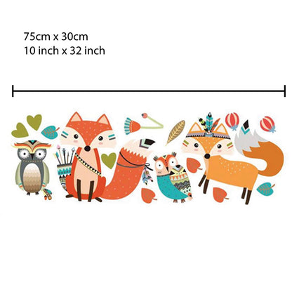 Native Wildlife - Fox & Owl Wall Sticker Set
