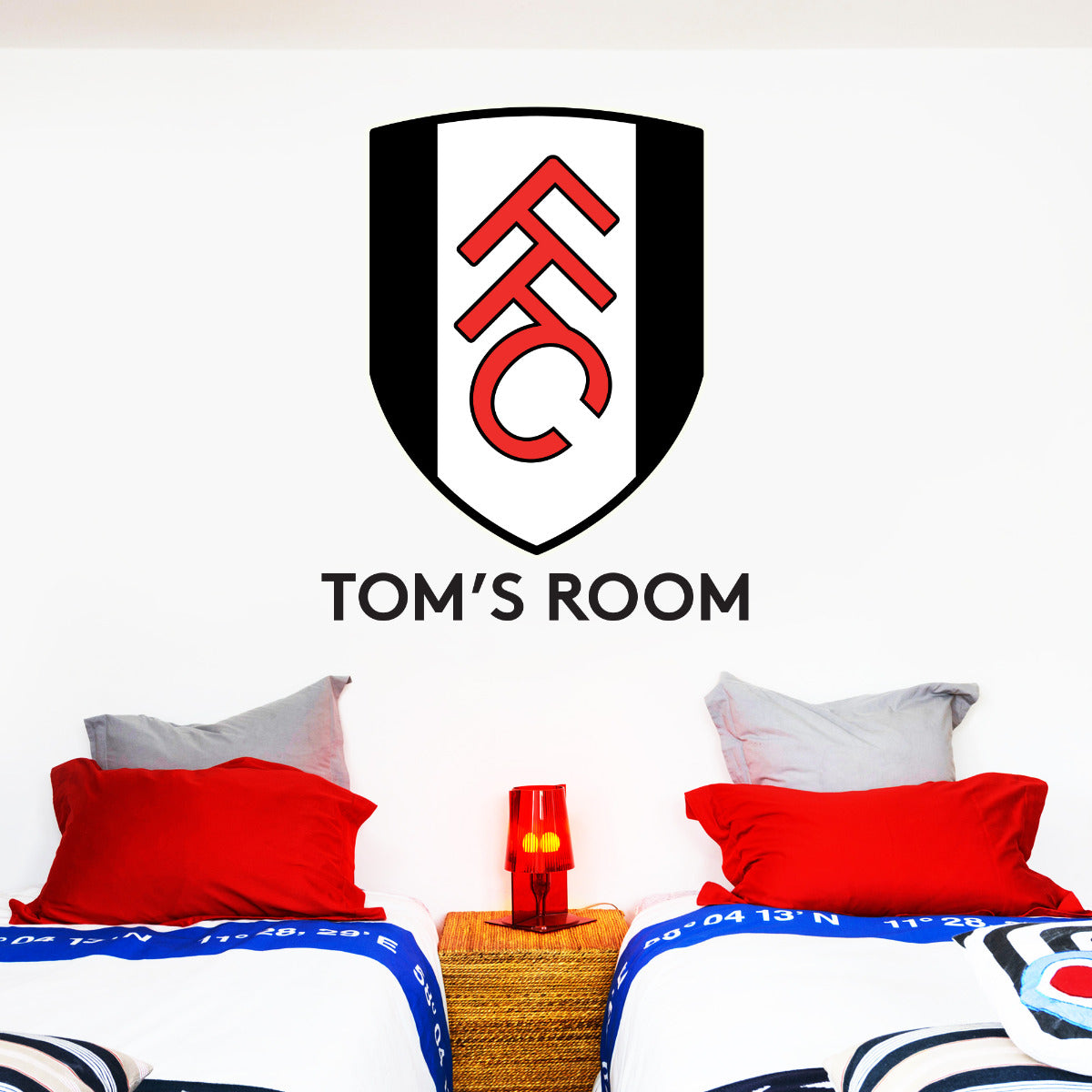 Official Fulham Personalised Name Crest Wall Sticker