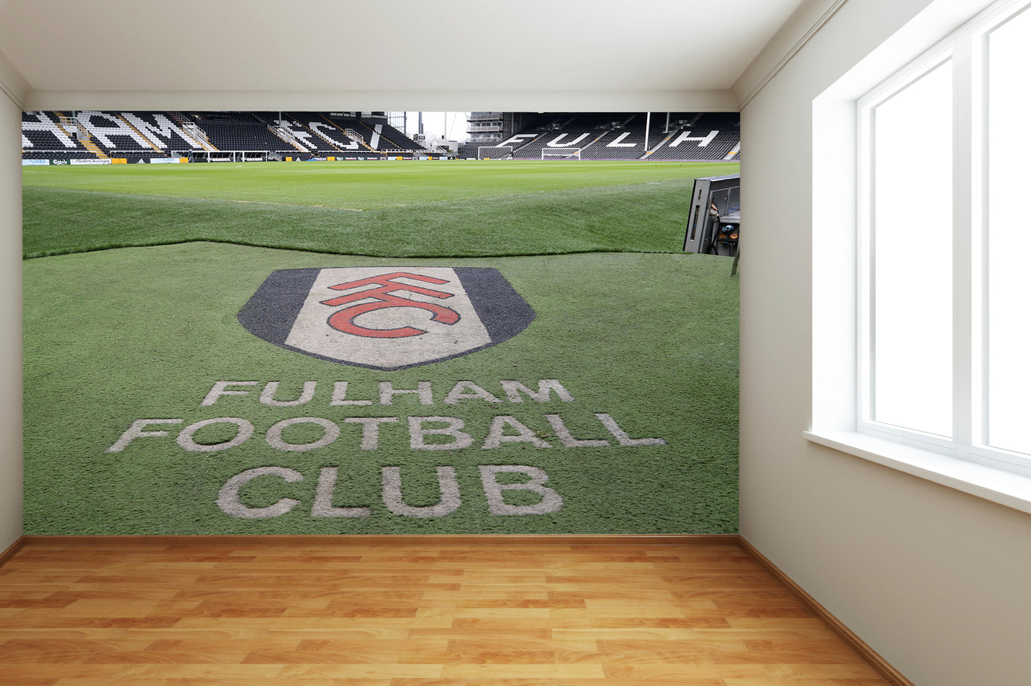 Fulham FC - Craven Cottage Stadium Full Wall Mural Pitch & Club Crest