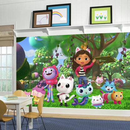 Gabby's Dollhouse Mural - Gabby and Friends in Garden Full Wall Mural