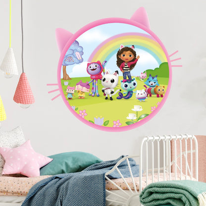 Gabby's Dollhouse Wall Sticker - Gabby and Friends Pink Cat Circle