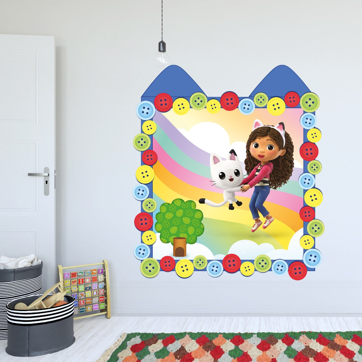 Gabby's Dollhouse Wall Sticker - Gabby and Pandy Button Picture Frame