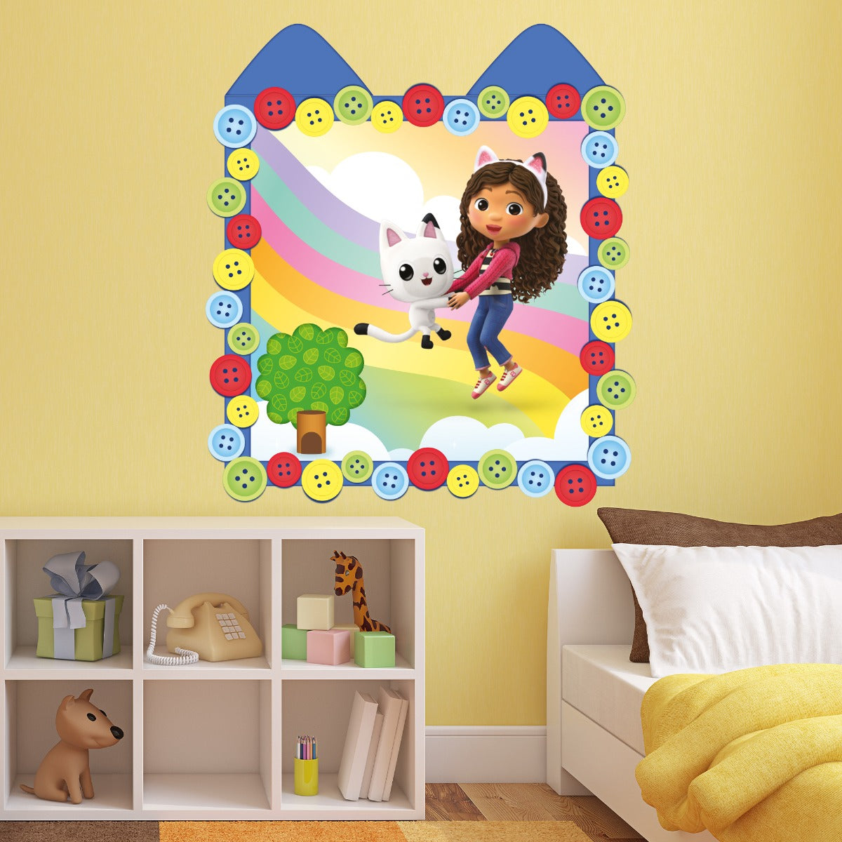 Gabby's Dollhouse Wall Sticker - Gabby and Pandy Button Picture Frame