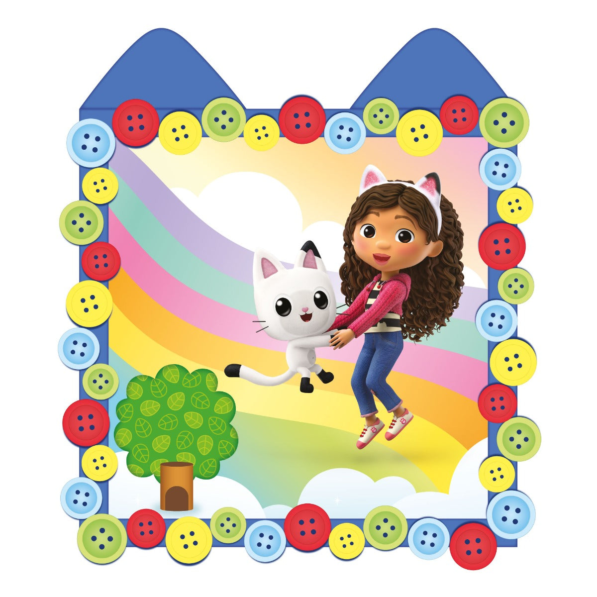Gabby's Dollhouse Wall Sticker - Gabby and Pandy Button Picture Frame