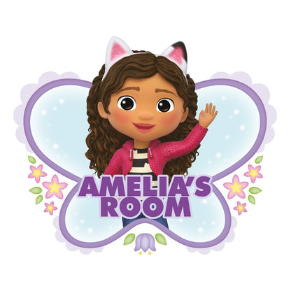 Gabby's Dollhouse Wall Sticker - Gabby Personalised Name Butterfly