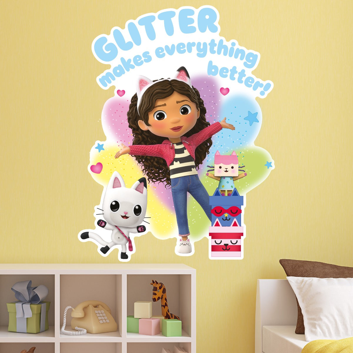 Gabby's Dollhouse Wall Sticker - Gabby and Friends Glitter Graphic