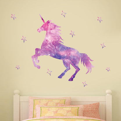 Unicorn Wall Sticker Galaxy Unicorn and Stars Set