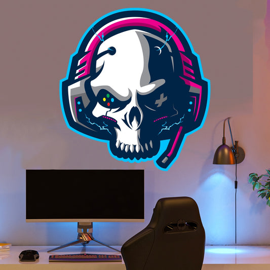 Gaming Wall Sticker - Gamer Skull Headset