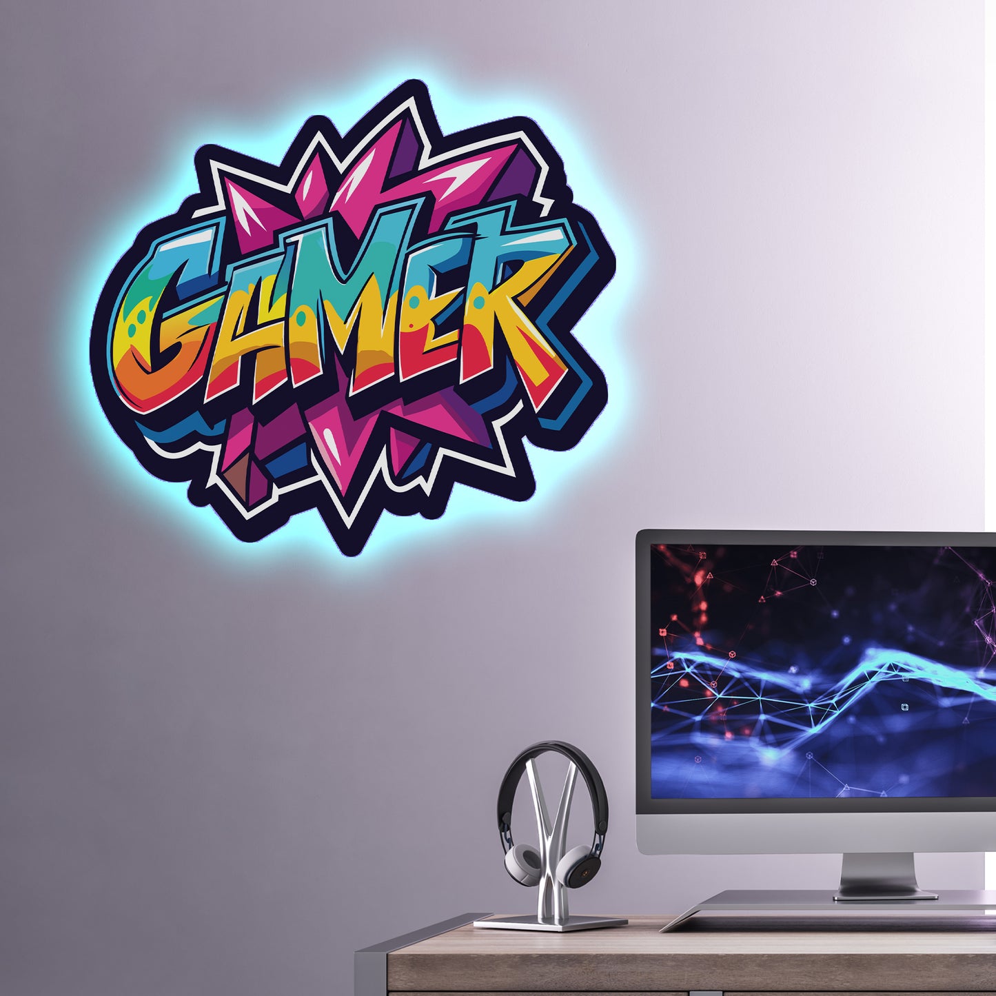 Gamer Graffiti LED Backlit Wallpop
