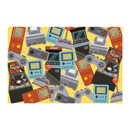 Gaming Wall Mural - Retro Games Consoles Collage Full Wall Mural