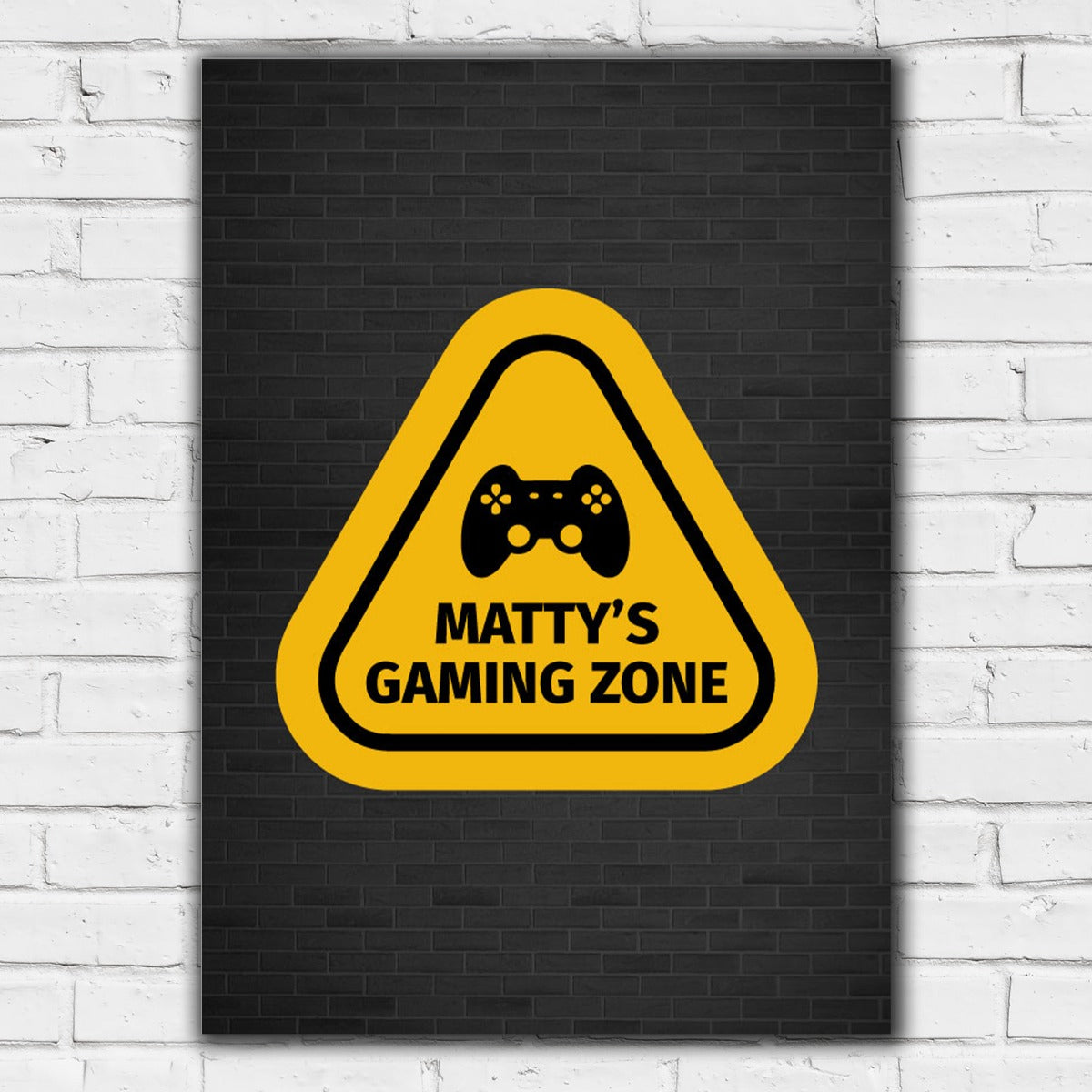 Personalised Name Gaming Warning Sign Print