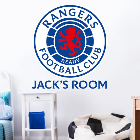 Rangers F.C - Crest and Personalised Name Wall Sticker + Decal Set