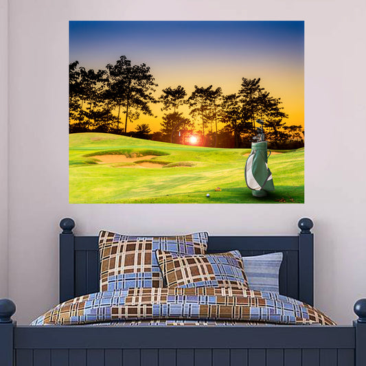 On The Green Sunset Wall Sticker