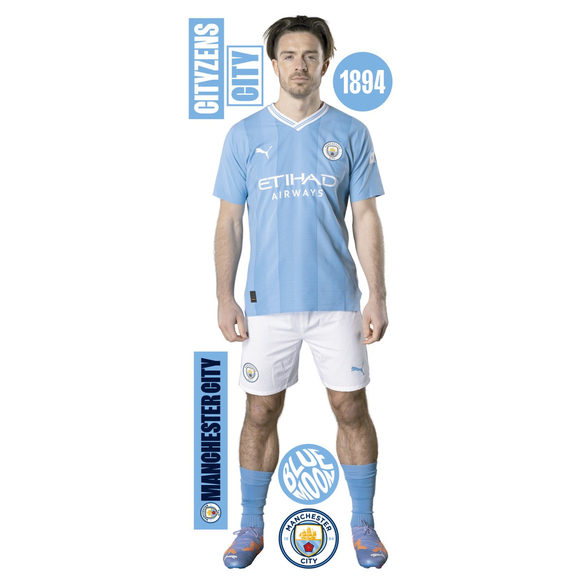 Manchester City FC - Jack Grealish 23/24 Player Wall Sticker + Decal Set