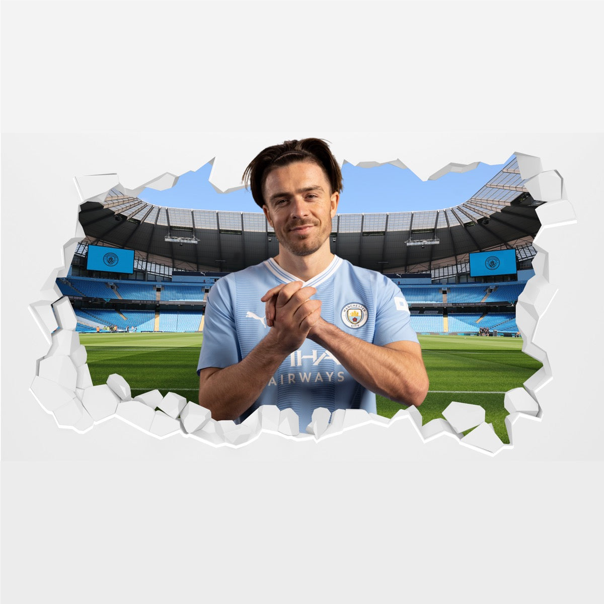 Manchester City FC - Jack Grealish 23/24 Broken Wall Sticker + Decal Set