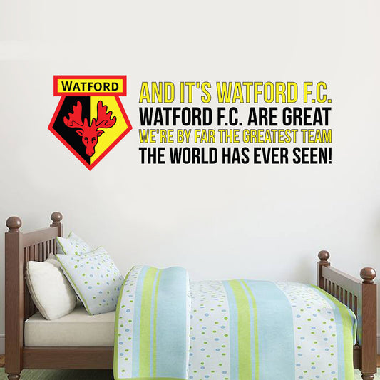 Watford Greatest Team Song Wall Sticker