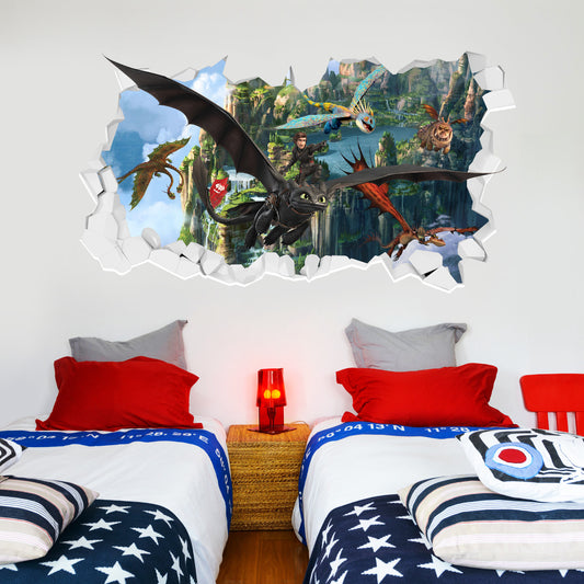 How To Train Your Dragon Group Broken Wall Sticker