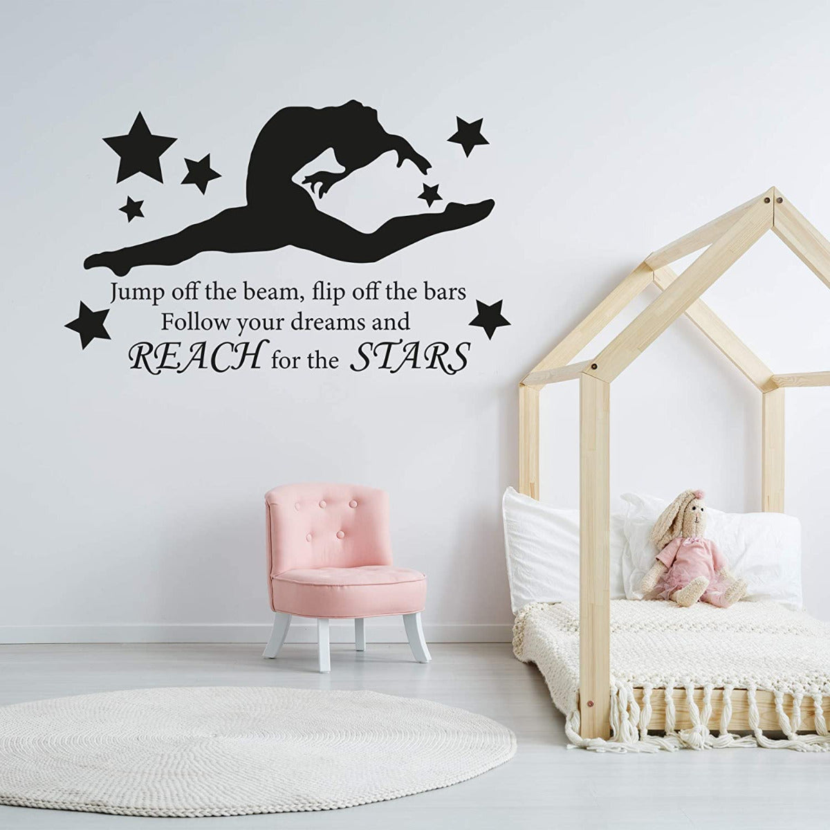 Gymnastics Reach for The Stars Quote Wall Sticker