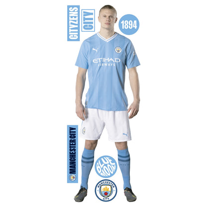 Manchester City Football Club - Haaland 23/24 Player Decal + Bonus Wall Sticker Set