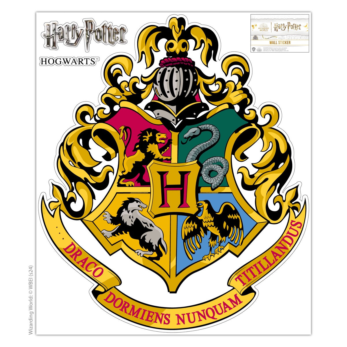HARRY POTTER Wall Sticker - Hogwarts Crest Wall Decal Wizarding World Art