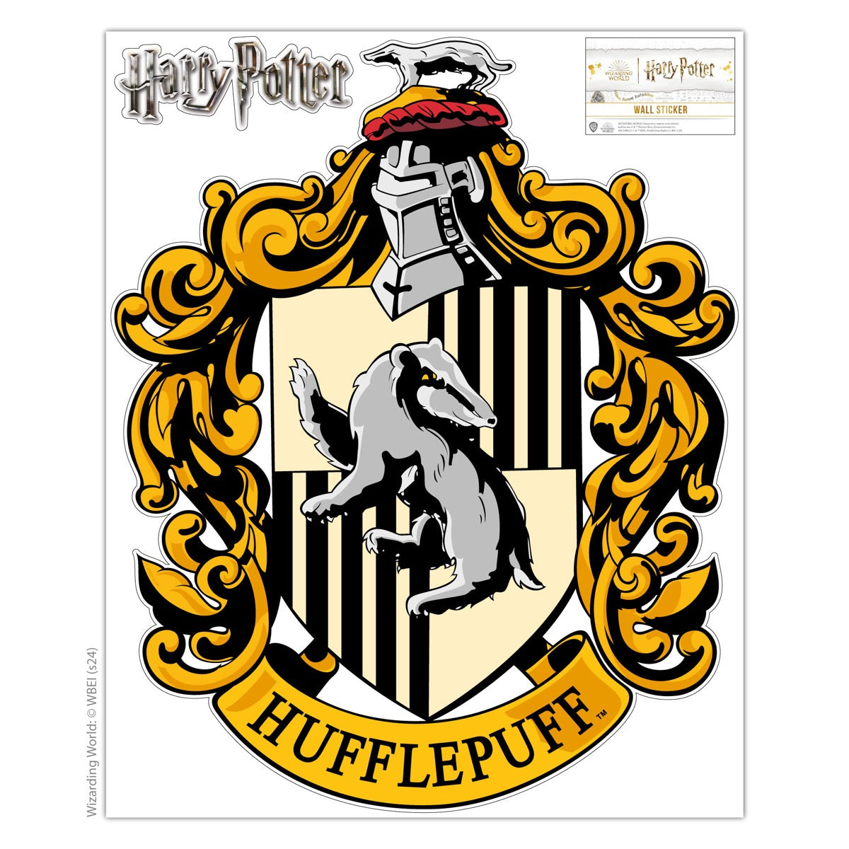 HARRY POTTER Wall Sticker - Hufflepuff Crest Wall Decal Wizarding World Art
