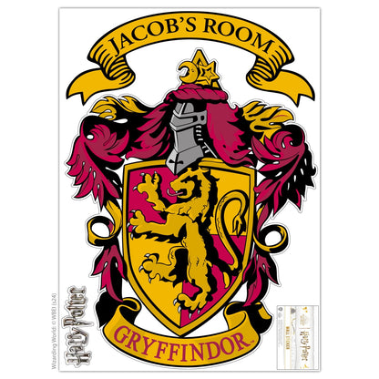 HARRY POTTER Wall Sticker - Gryffindor Personalised Crest Wall Decal Wizarding World Art