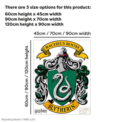 HARRY POTTER Wall Sticker - Slytherin Personalised Crest Wall Decal Wizarding World Art
