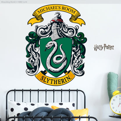 HARRY POTTER Wall Sticker - Slytherin Personalised Crest Wall Decal Wizarding World Art