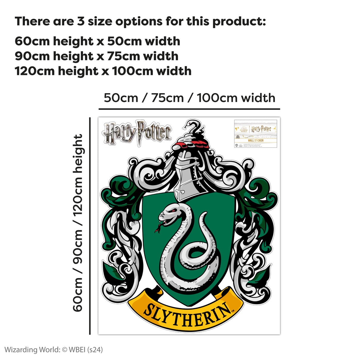 HARRY POTTER Wall Sticker - Slytherin Crest Wall Decal Wizarding World Art