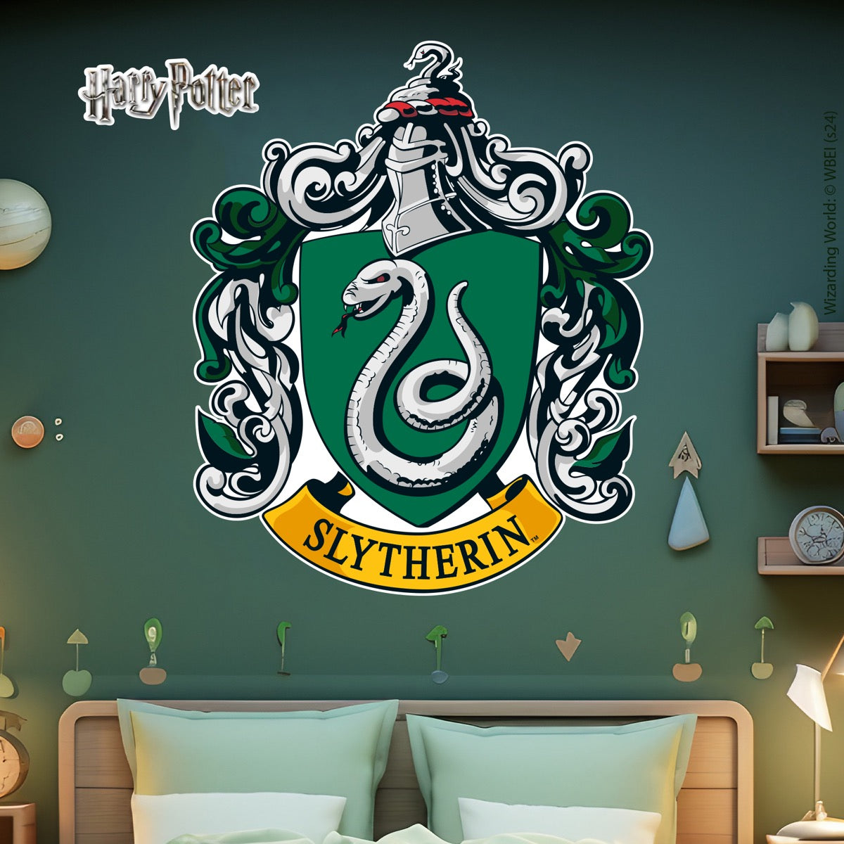 HARRY POTTER Wall Sticker - Slytherin Crest Wall Decal Wizarding World Art