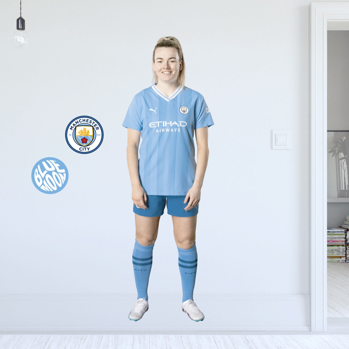 Manchester City Football Club - Lauren Hemp 23/24 Wall Sticker + Bonus Decal Set