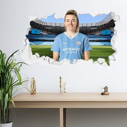 Manchester City Football Club - Lauren Hemp 23-24 Broken Wall Sticker + Bonus Decals