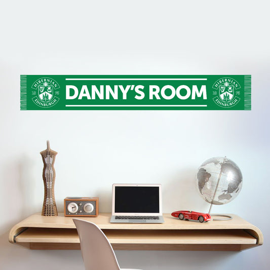 Hibernian Hibs Bar Scarf Design Personalised Name Wall Sticker