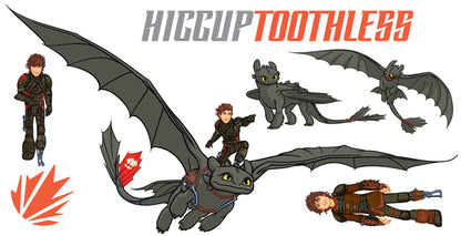 How To Train Your Dragon - Hiccup & Toothless Wall Sticker Set