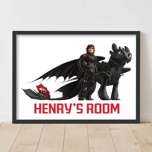 How To Train Your Dragon Print - Hiccup and Toothless Standing Print