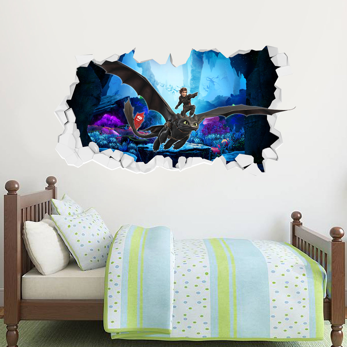 How To Train Your Dragon Hiccup Toothless Broken Wall Sticker
