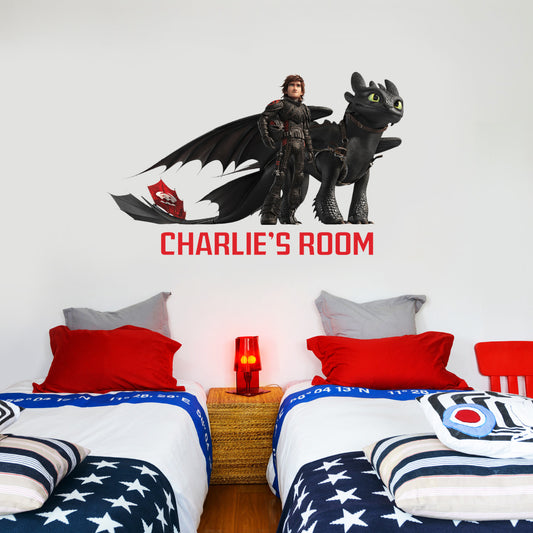 How To Train Your Dragon Hiccup Toothless Personalised Wall Sticker