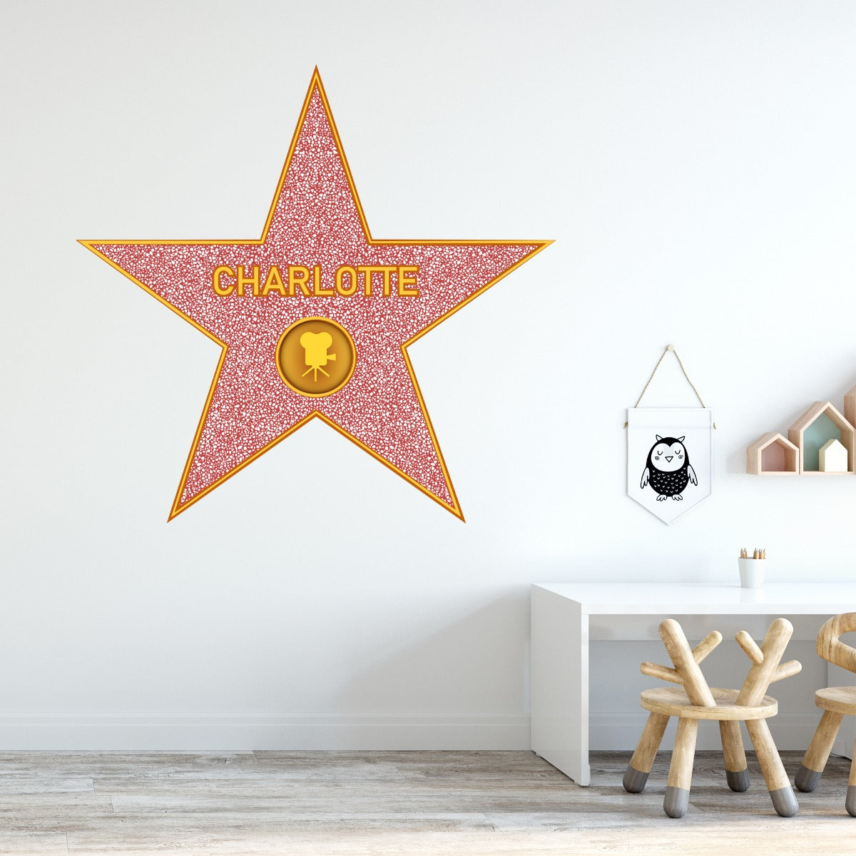 Personalised Name Wall Sticker - Hollywood Star Decal Wall Art