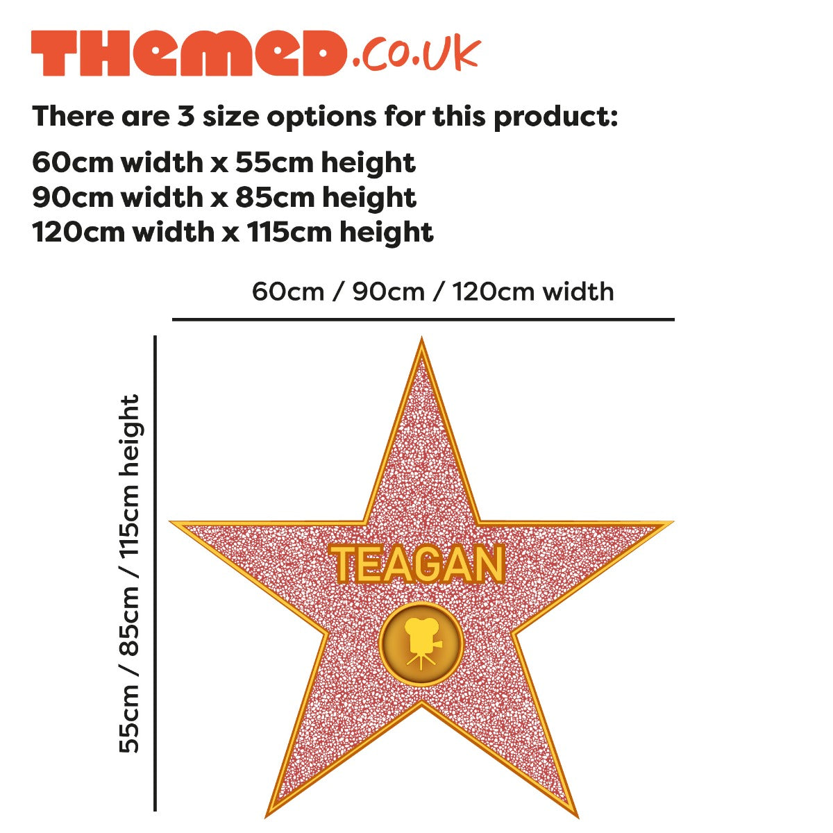 Personalised Name Wall Sticker - Hollywood Star Decal Wall Art