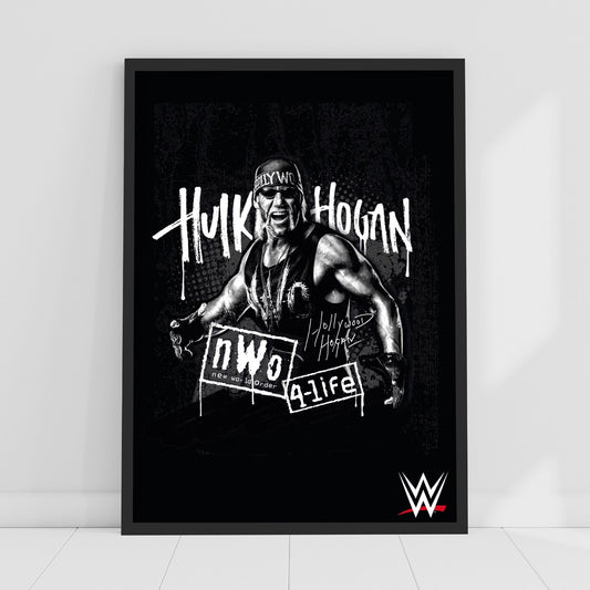WWE Print - Hulk Hogan Black and White Graphic Poster