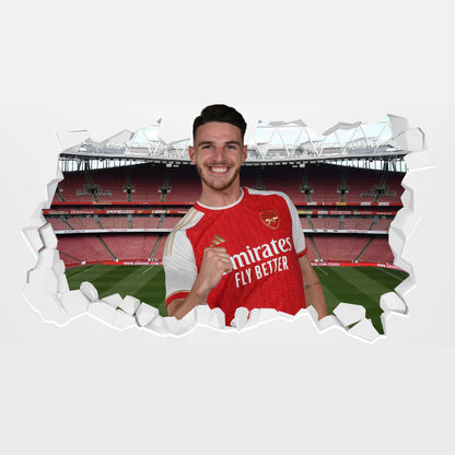 Arsenal FC - Declan Rice 23/24 Broken Wall Sticker + AFC Decal Set
