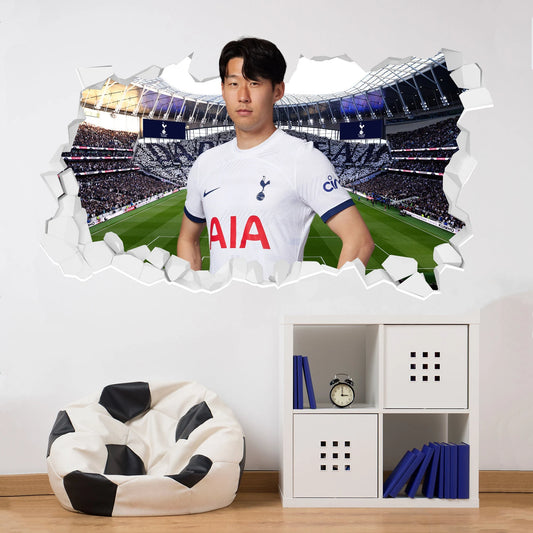 Tottenham Hotspur FC - Son Heung-min 23-24 Broken Wall Sticker + Spurs Decals