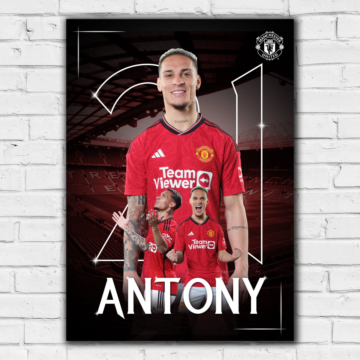 Manchester United FC Print - Antony 23/24 Player Poster Football Wall Art