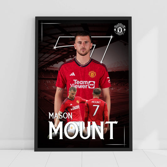Official Manchester United Football Club Print - Mason Mount 23/24 Player Poster